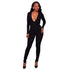 Womens Zipper Bodycon Clubwear Casual Party 2 Ways Wear #Long Sleeves #V-Neck #Zipper